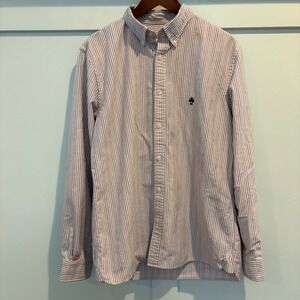 Brooks Brothers White Shirt with Red and Blue Pinstripes